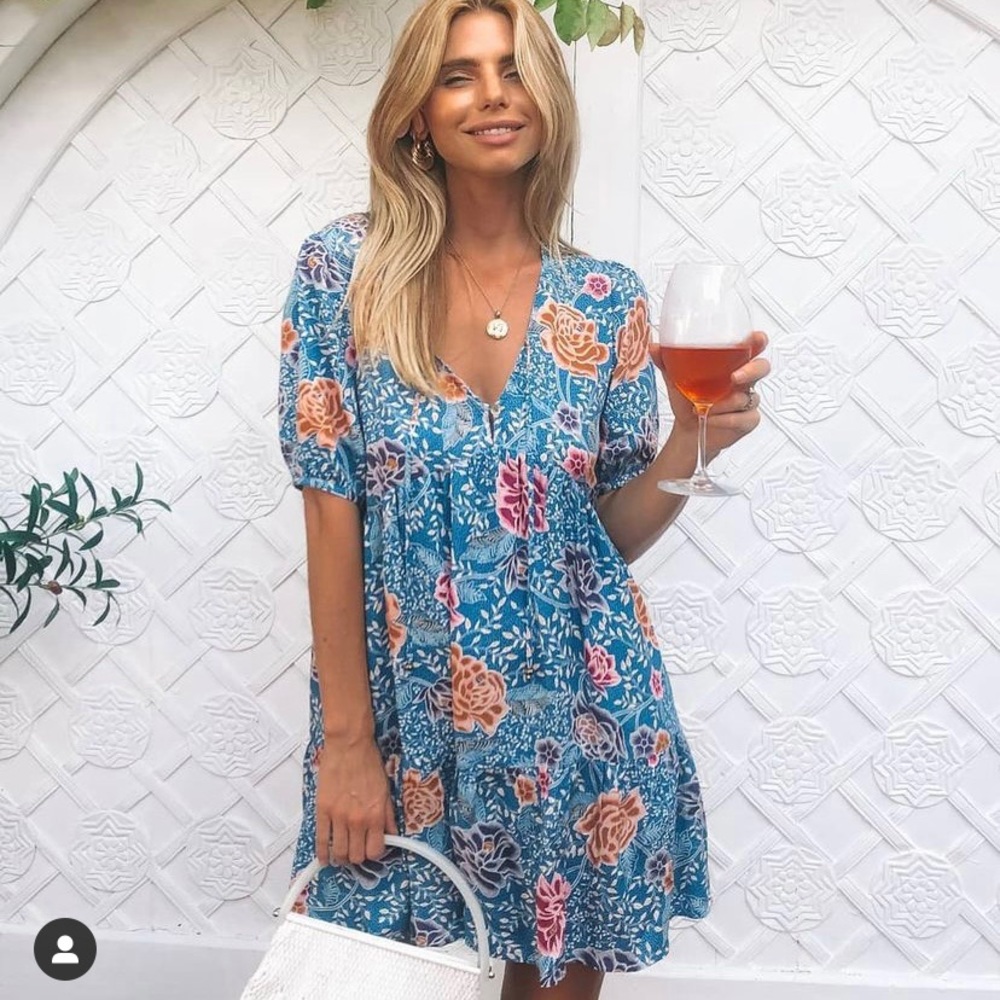 Arnhem Leilani Mini Dress 14 Floral Reef